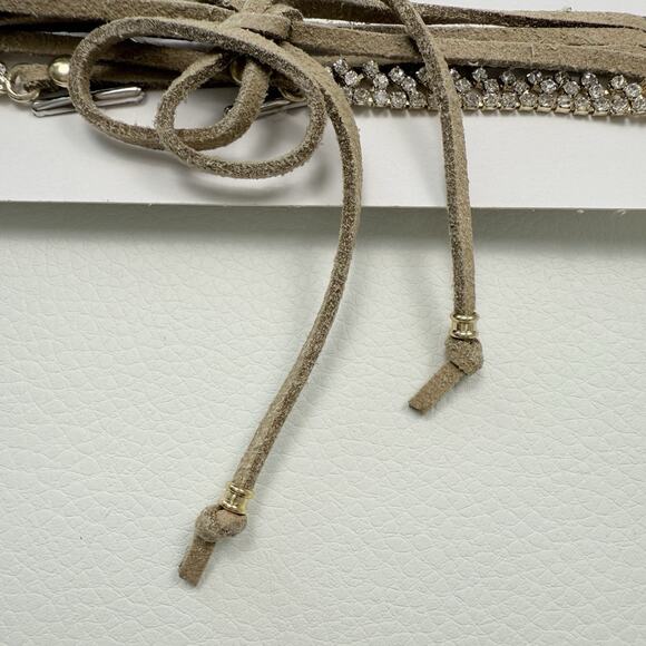 Ettika Faux Suede‎ Cubic Zirconia Wrap Around Choker Necklace - Picture 4 of 4